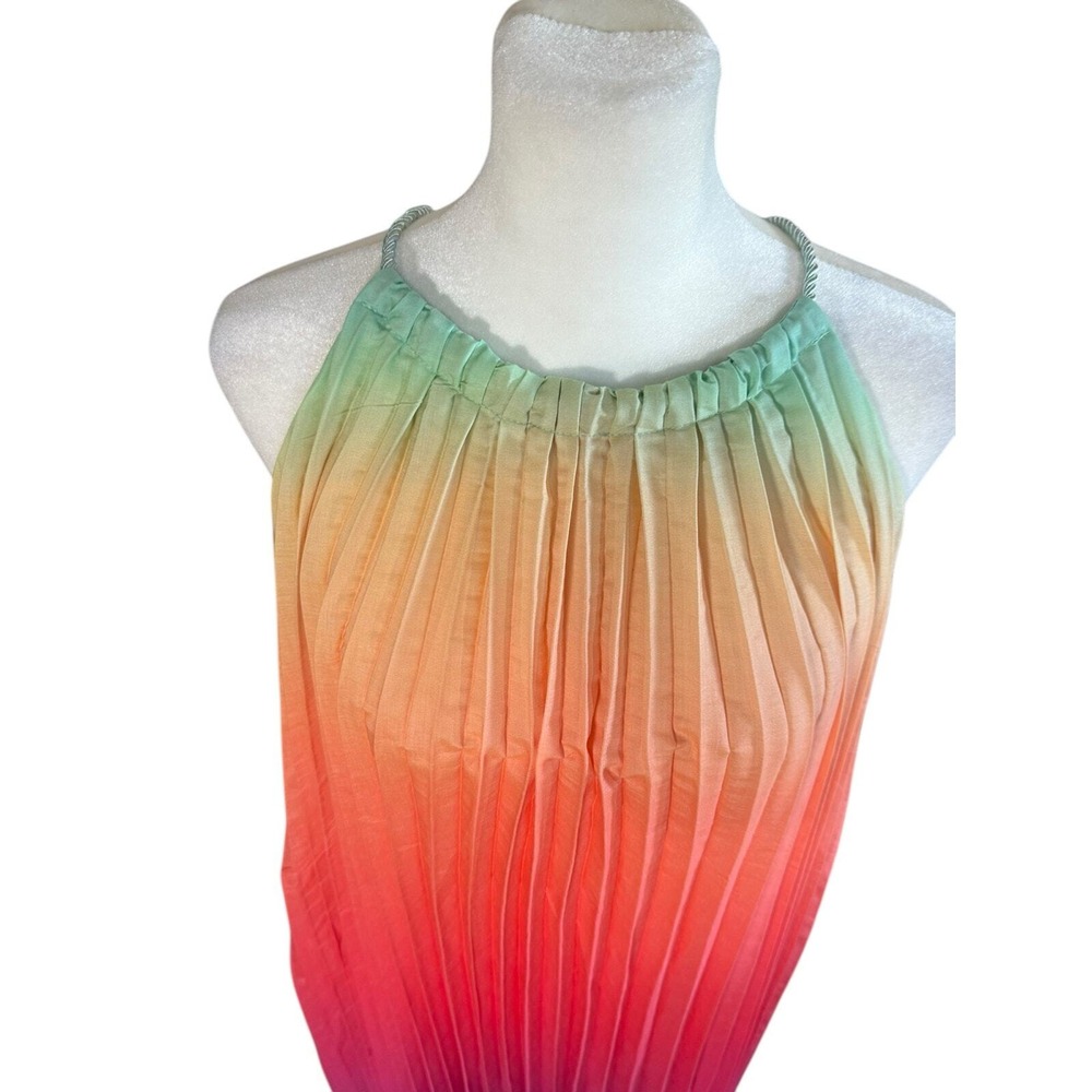 Wedding Guest Dress Women S Pleated Maxi Colorful Maximalist Resort Vacation - Picture 3 of 10